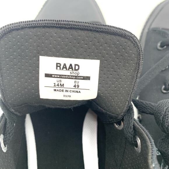 RAAD Shop Black High Top Canvas Sneaker Skull Ride or Die Graphic Men’s Size 14M - Picture 10 of 11